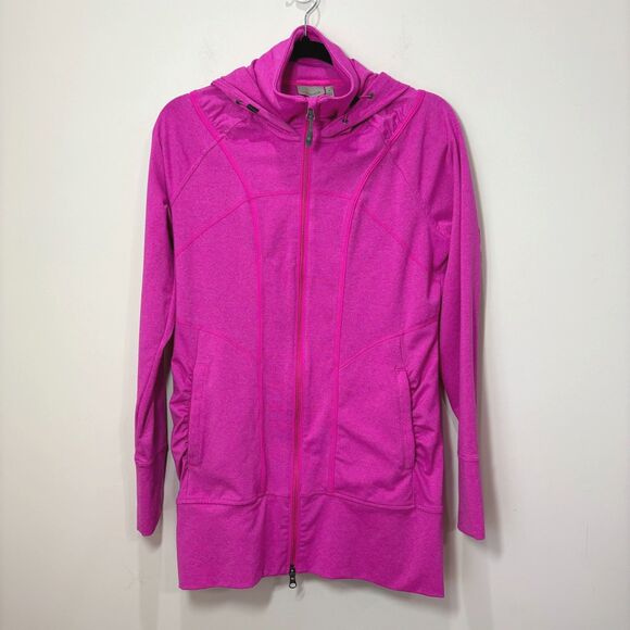 Athleta Jackets & Blazers - Athleta Hooded Rishi Jacket Women M Hot Pink Full Zip Athletic Performance Yoga